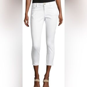 Michael Kors Izzy Cropped Skinny Jeans Mid-Rise White Size 10 NWT
